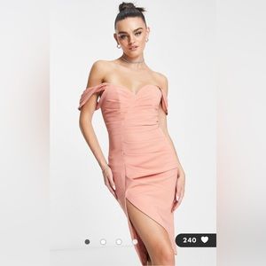 NWT Lavish Alice Pleated Bodycon Midi Dress